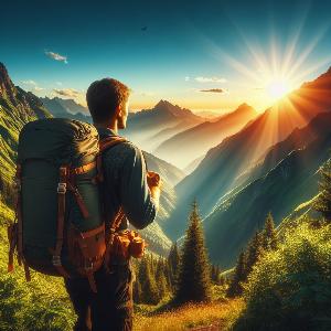 male backpacker on a hot summer day-7